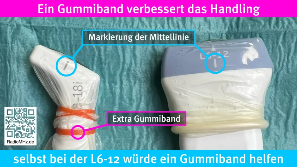 Gummiband über Sondenüberzug sorgt für besseres Handling - Radiomegahertz