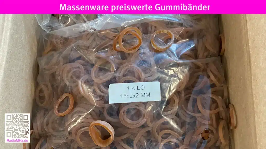 Eine einfache und preiswerte Lösung zur Fixierung des Sondenüberzugen mit Gummibändern aus der Massenproduktion. Radiomegehertz